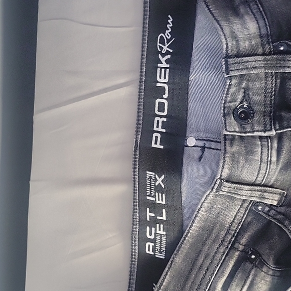 projek raw acti flex mens jeans, waist size US 32 light distressed grey colour - Picture 2 of 5
